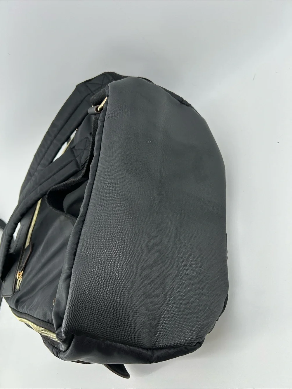 Aimee Kestenberg Baby Backpack Rome Black Nylon Backpack Gold Zipper